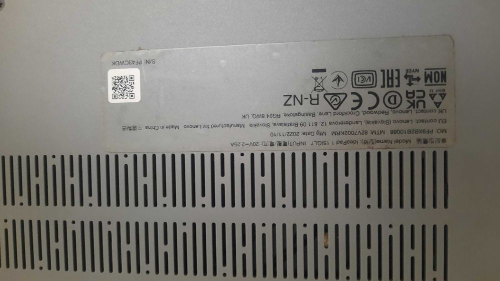 Laptop Lenovo model IdeaPad 1 15 IGL 7