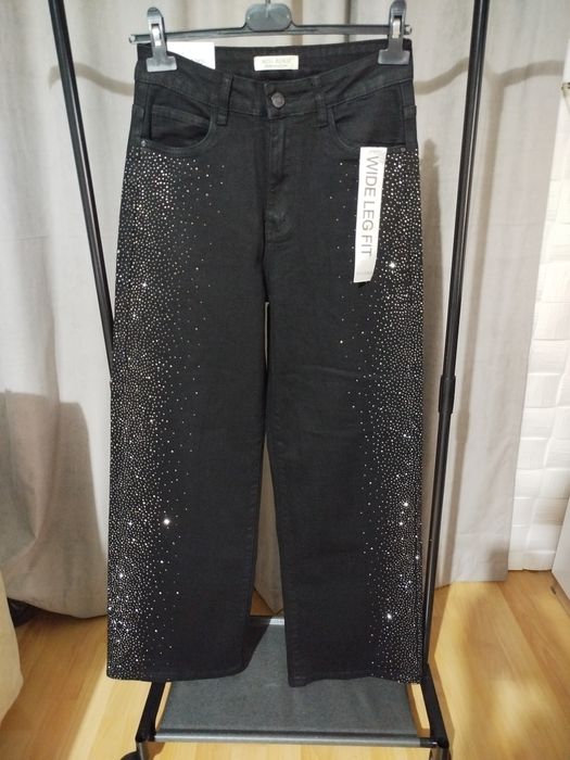 Дънки с камъни, чарлстон, baggy fit,