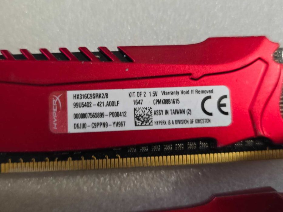 Kit Memorie RAM Kingston HyperX Savage Red 8GB (2x4GB) DDR3 1600MHz CL9 1.5V