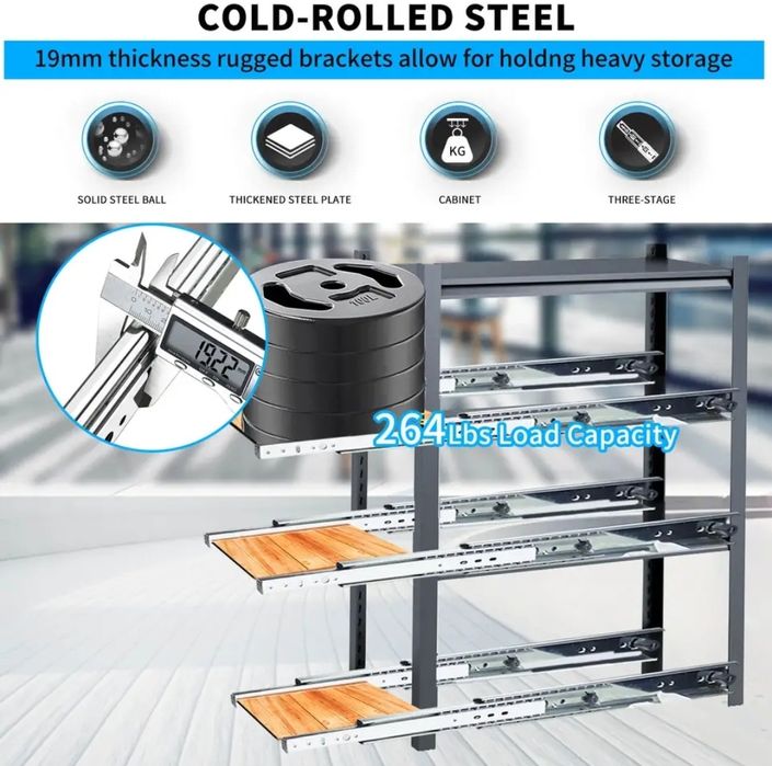 Телескопични водачи до 120 кг за чекмеджета подсилени 1 метър/95 см.
