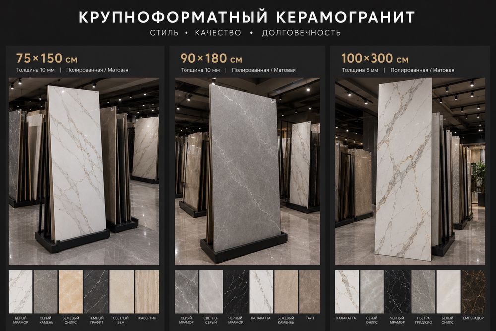 КЕРАМОГРАНИТ. Крупноформатный керамогранит