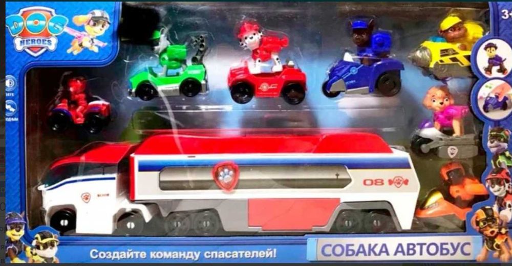 Камион на Пес патрул + 6 кучета и райдер, Светлини и музика