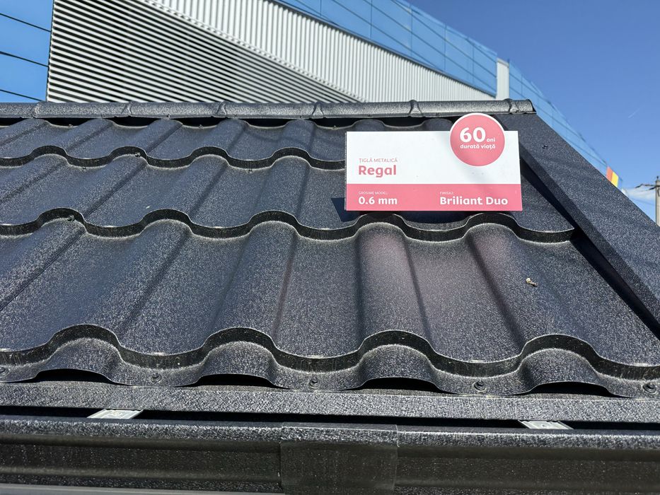 Tablă tip Țiglă Metalică Regal pentru Acoperiș RAL 7016 gri antracit
