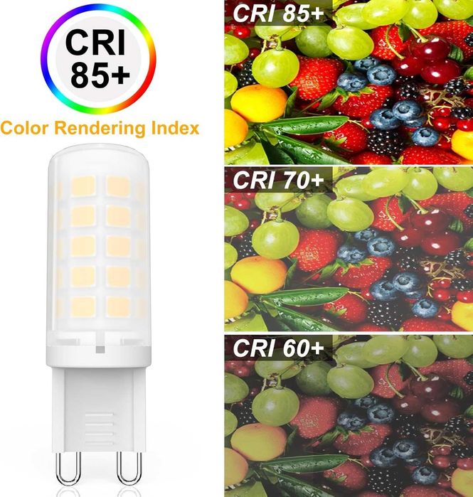 LED крушка BAOMING G9, недимируема, 3W (еквивалент на 40W) - 3000K топло бяла, без трептене, енергоспестяваща, пластмасова основа - пакет от 6 броя