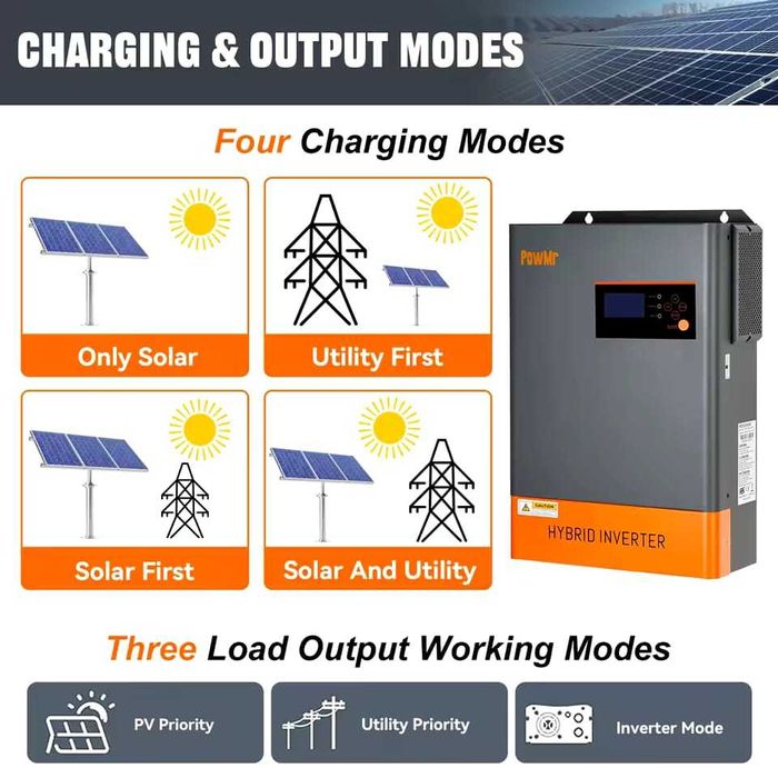 Хибриден слънчев инвертор 6.2KW 48V 220V паралелно до 12 единици