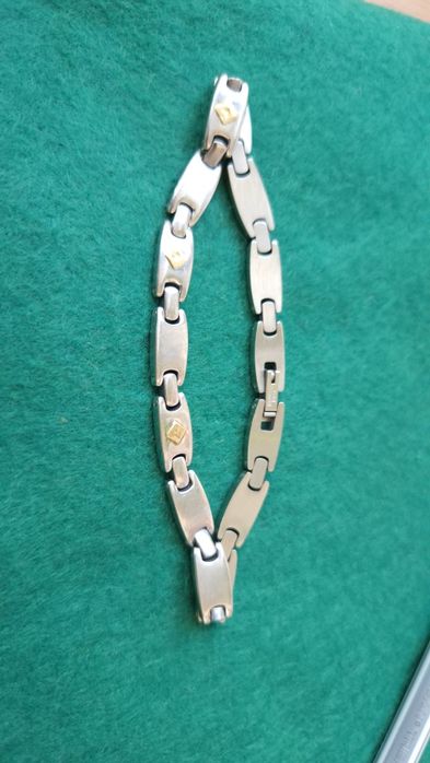 Brățară inox cu ornamente din aur