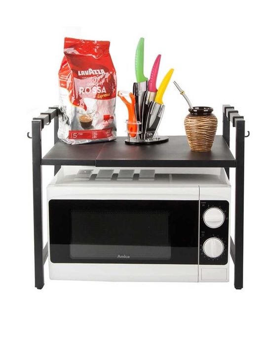 Регулируем метален рафт за микровълнова фурна, кухненски органайзер