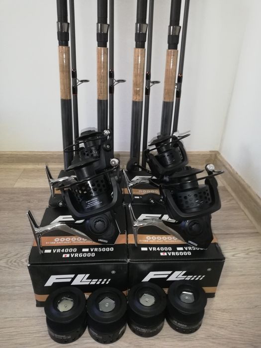 Set 4 Lansete ACTIVE Robinhan 3.m + 4 Mulinete FL VR 6000