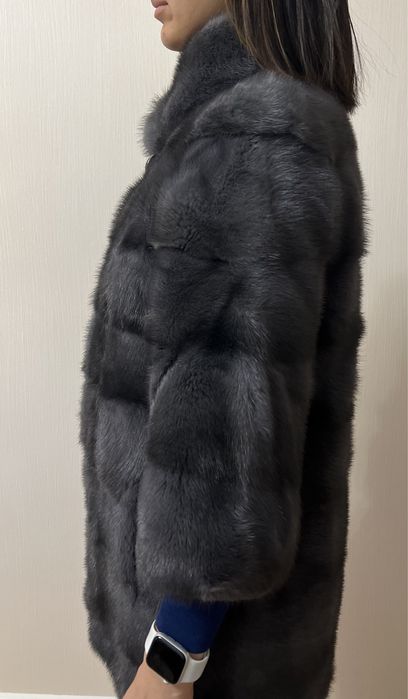 Норковая шуба серого цвета