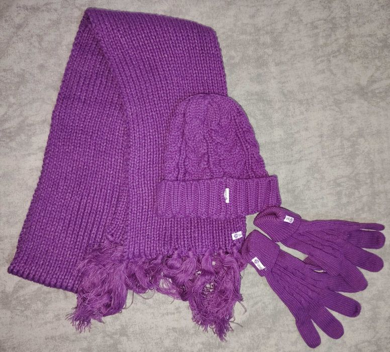 Шапка шарф и перчатки с термосом ucell зимний набор новый