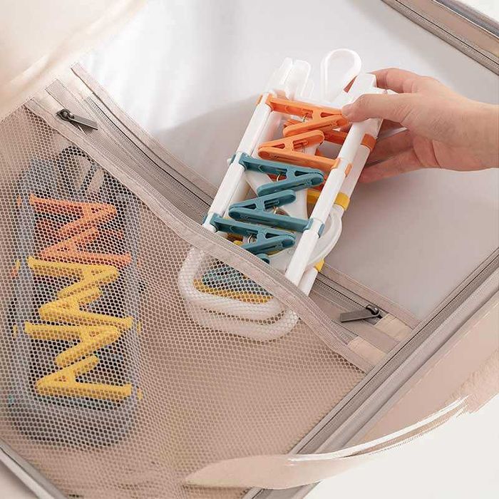 Висящ сушилник за чорапи и бельо с 12 щипки – сгъваем