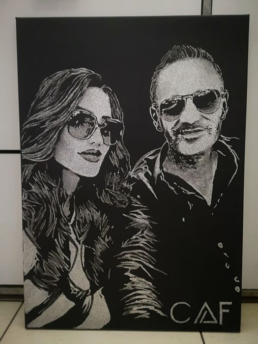 Portret cu sclipici, 2 persoane, 50 x 70cm