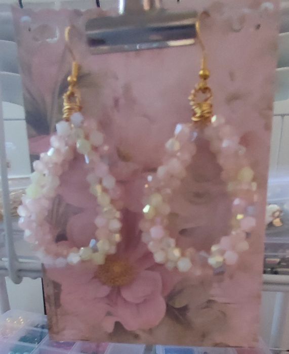Cercei handmade cu cristale