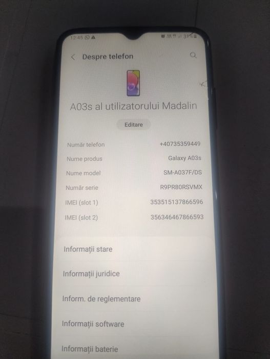 SAMSUNG  Model A03s