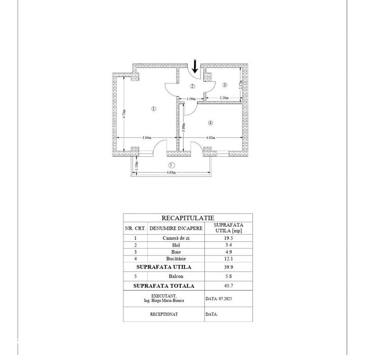 Apartament 1 cameră 46mp etaj 1 Incalzire in pardoseala Păcurari Rediu