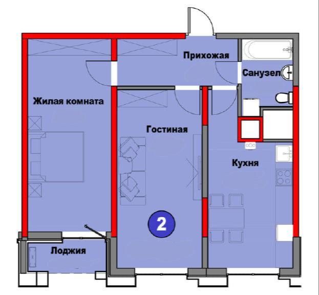 Продаётся квартира ЖК Regnum Plaza 2/3/14 вид во двор 68,58м2