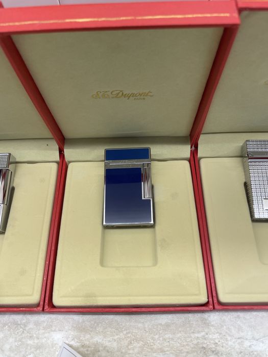 St.Dupont синя стоманена запалка