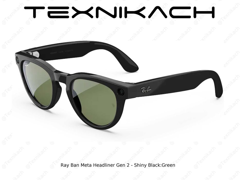 Ray Ban Meta Headliner Gen 2 - Shiny Black/Green • Доставка