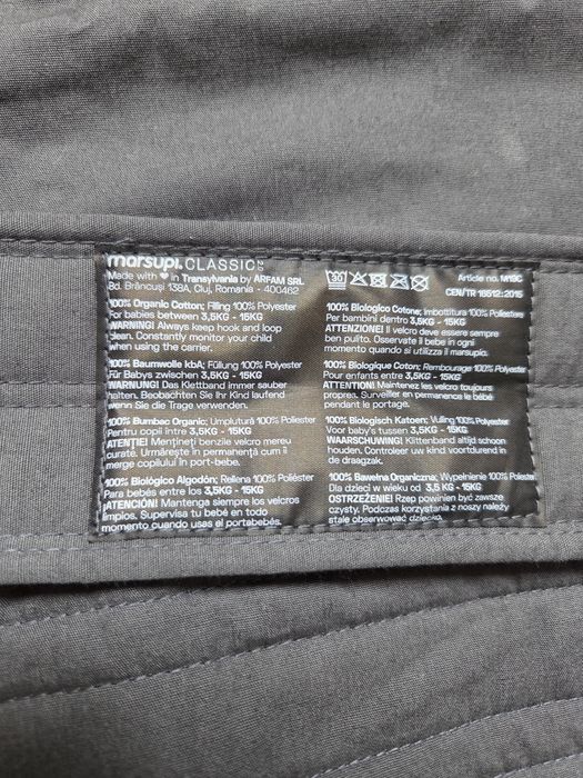 Marsupi Bio, ergonomic, XXL , 100% bumbac, stare excelentă
