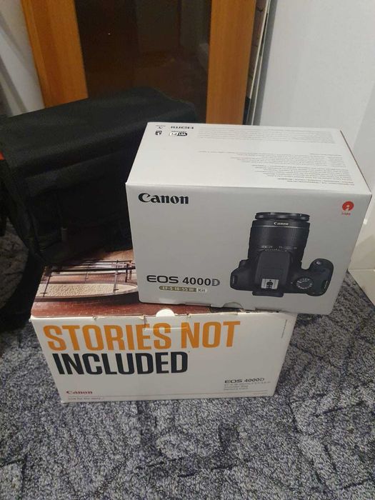Canon EOS 4000D +Obiectiv EF-S 18-55mm F/3.5-5.6 III+Geanta +Card 16Gb