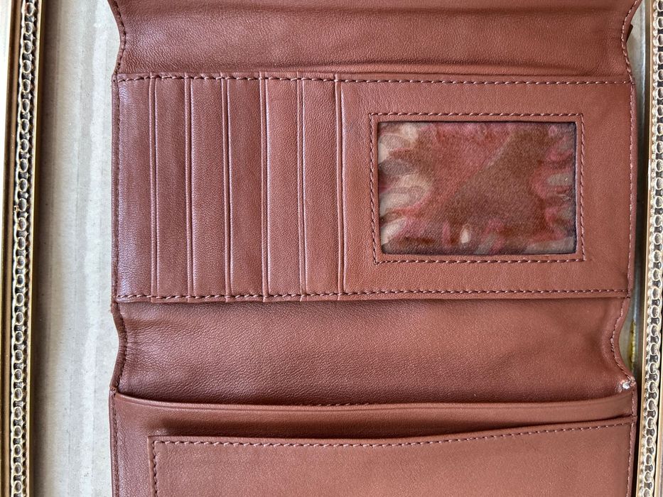 Kipling new leather wallet светло кафяв кожен портфейл