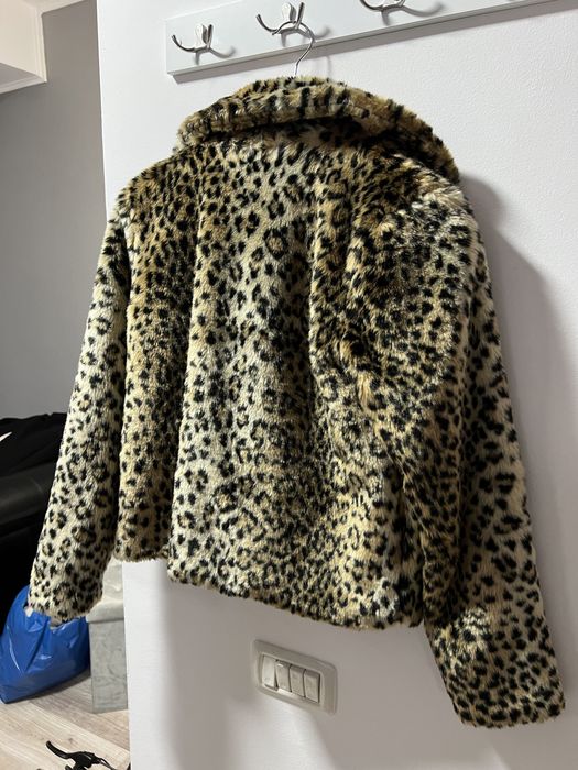 Geaca de blana artificiala leopart Answear marimea S