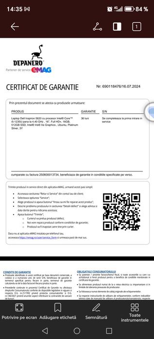 Laptop Dell inspiron 5620