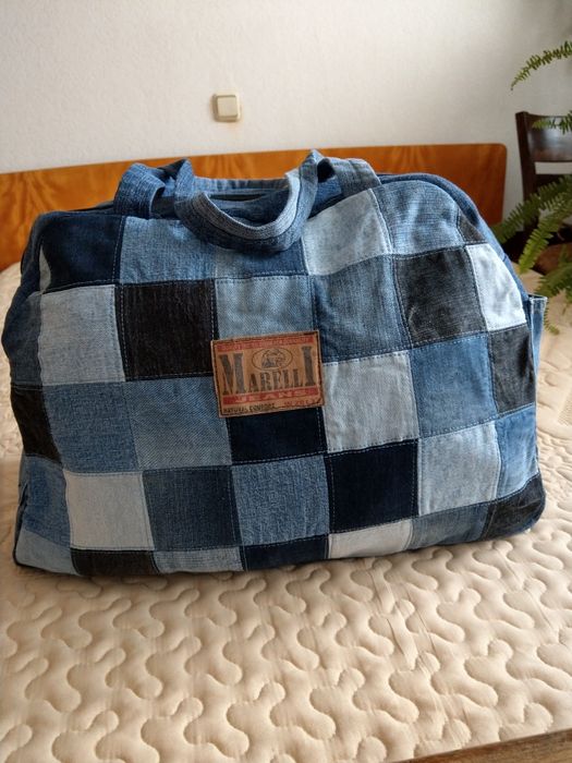 Пътна чанта от дънков плат