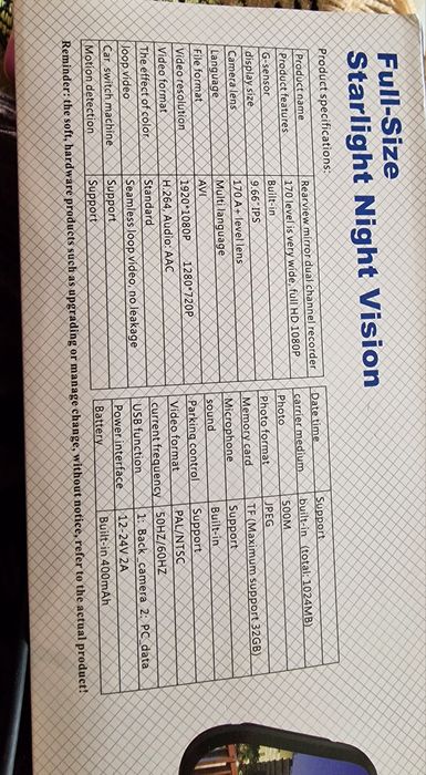 Видеорегистратор Starlight Night Vision черный