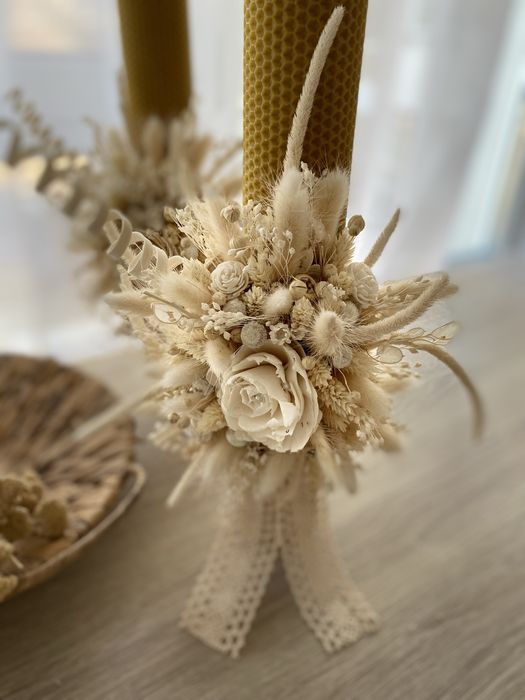 Lumanare/ lumanari ceara naturala cununie/botez