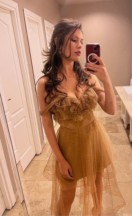 Rochie de seara din tulle cu buline