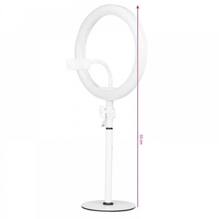 LED лампа Ring 10" - 8W - бяла/черна