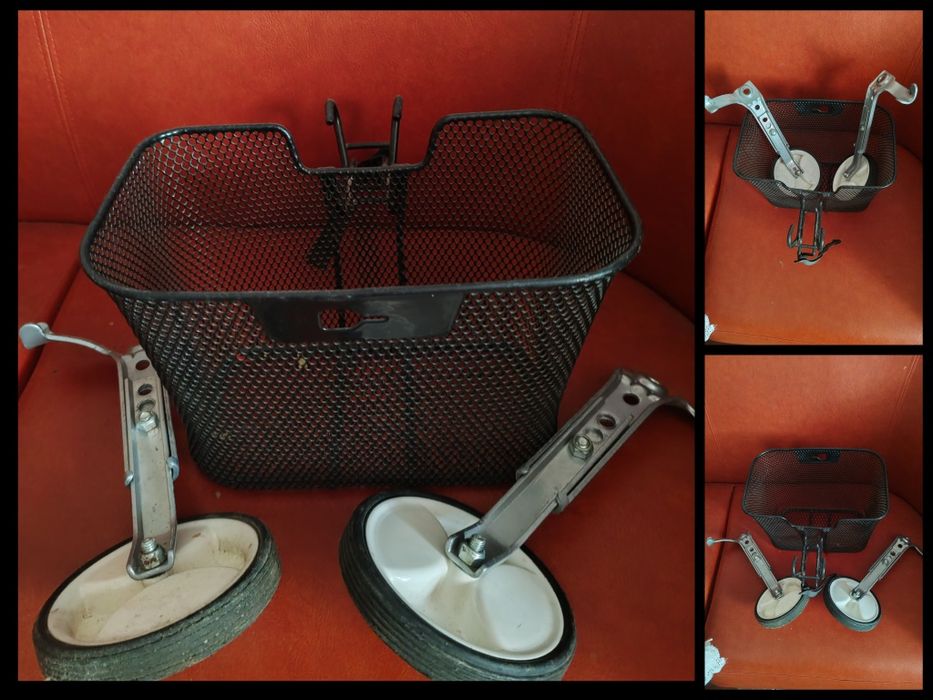Pachet Complet: Bicicletă copii B'TWIN Original 20" + Cască + Coș + Roți ajutătoare