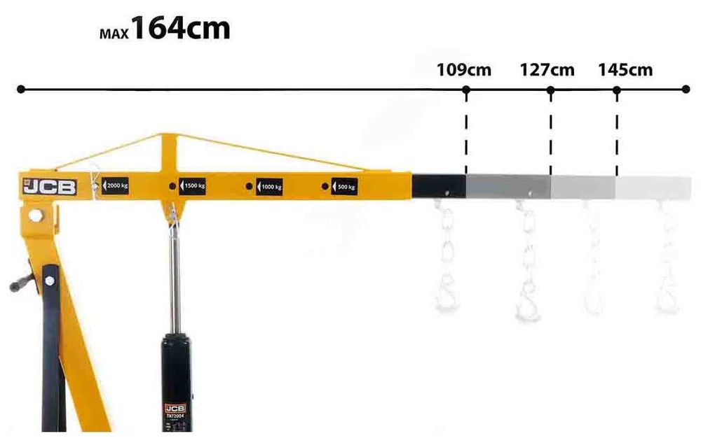 Хидравличен, сгъваем кран за двигатели тип жираф 2 тона JCB