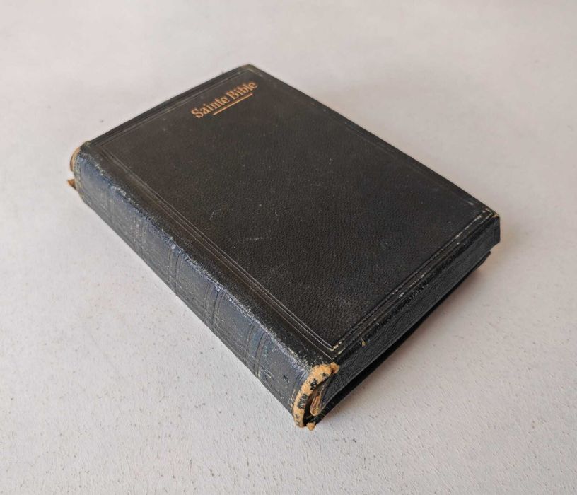 Biblia / Biblie in limba franceza , 1898, 11x16x3 cm , coperta piele