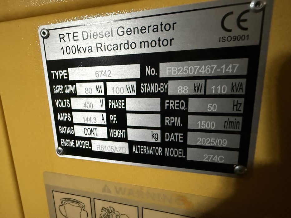 Vand generator curent 100KVA