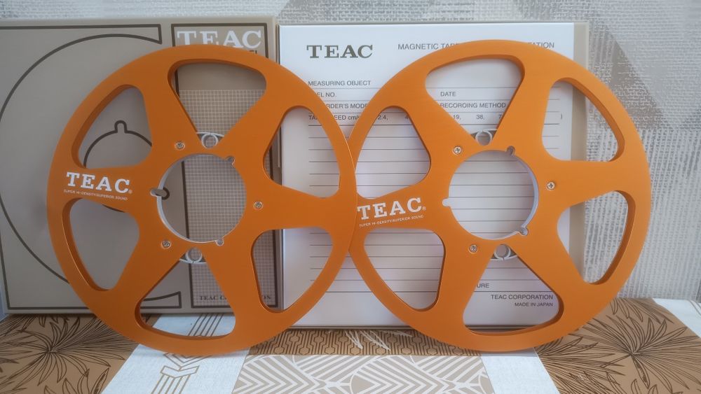 Teac Gold 26 cm set doua role metal magnetofon deosebite
