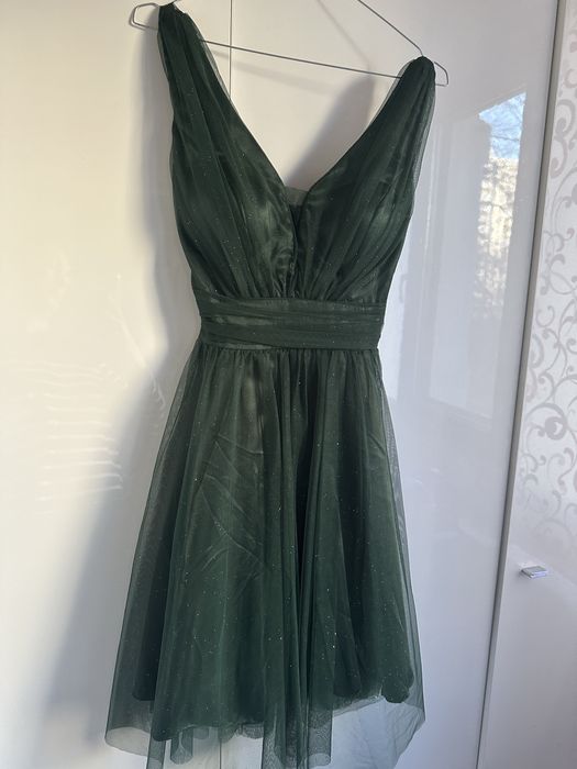 Официална тъмнозелена рокля, M-L