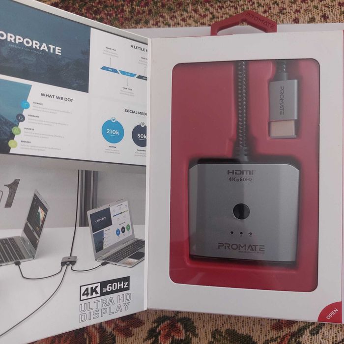 Switch HDMI 3 in 1 Promate 4K 60Hz – NOU, NEFOLOSIT, Cutie Sigilata