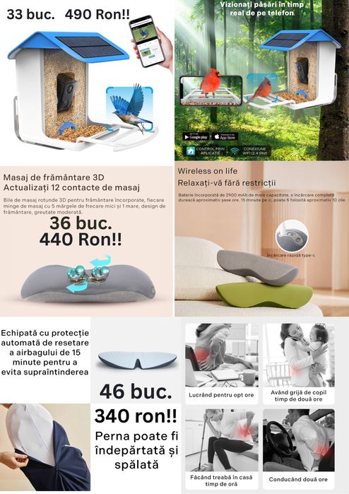 Perna masaj,camera video, microfon,350buc – ideal revânzare / magazin