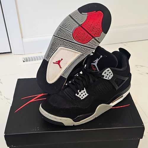 Sneakers Jordan4 Black Canvas cu eticheta (nu Nike, Gucci, Adidas, Balenciaga)