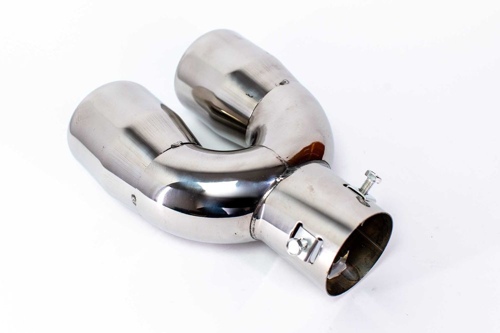 Накрайник за ауспух, двоен, неръждаема стомана