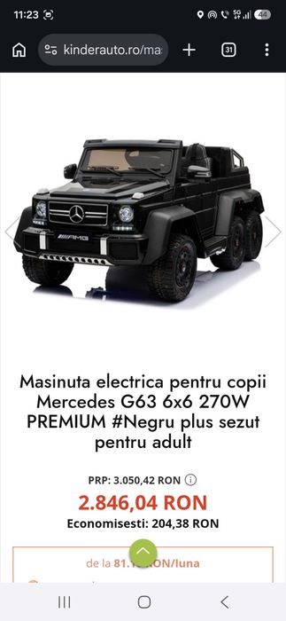 Vand mașinuța electrica Mercedes G63