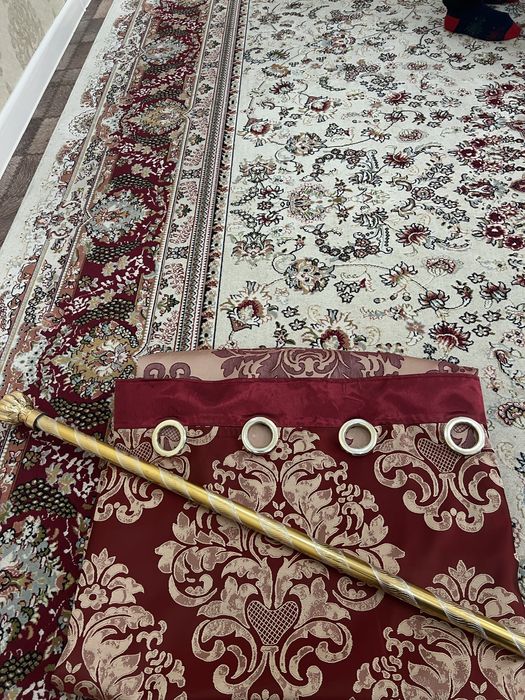 Шторы, тюль и люстра б/у