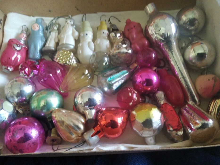 Винтажный советский набор на ёлку -малютку с ёлочкой