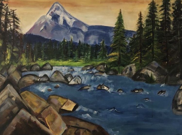 Картина с акрил пейзаж