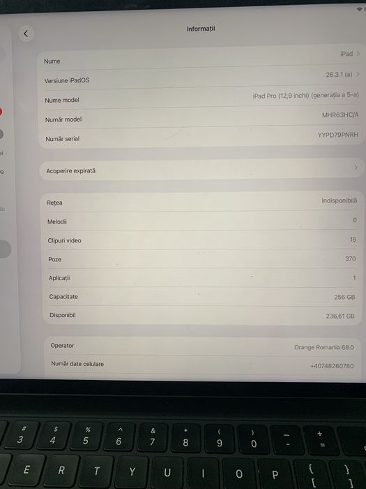 Ipad Generatia a 5 a, MHR63HC, 256 GB