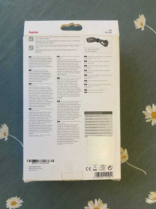 hama универсальный блок питания для ноутбука. Модель 12192