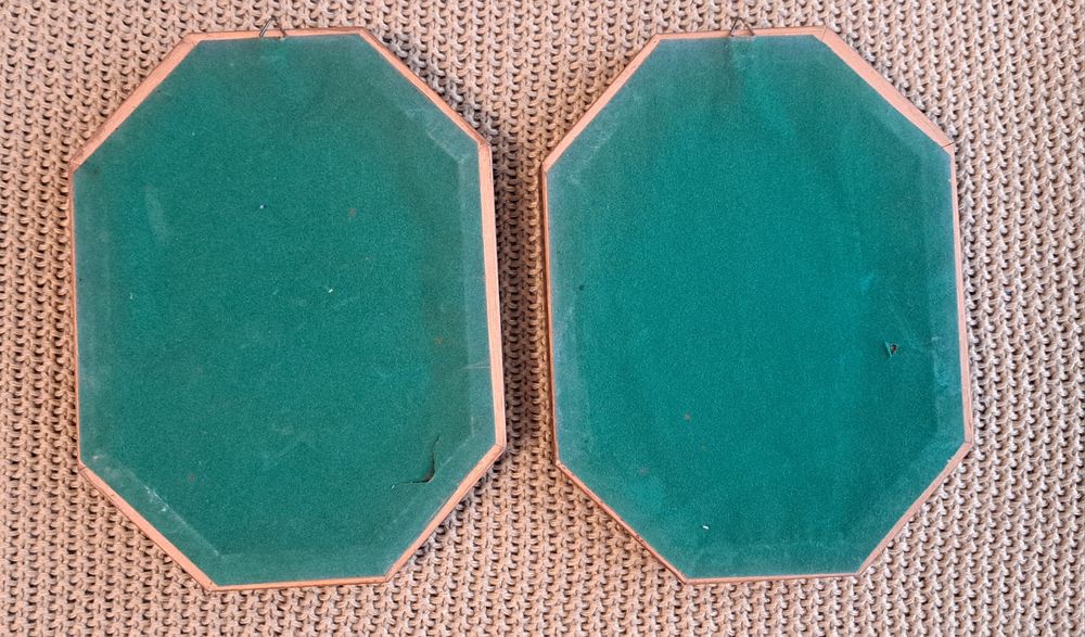 Set 2× tablou vechi cu flori pictura