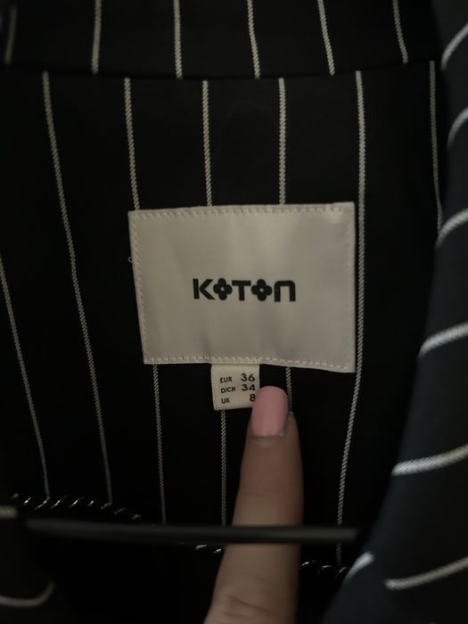 Черно сако С размер раирано